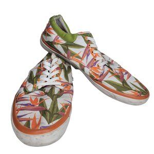Radii Tropical Print Sneakers Size 11 Men's Canvas Casual Shoes white orange pal